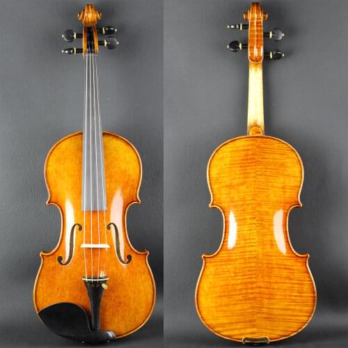 4/4 Excellent Flamed violin!!скрипка Handmade Antonio Copy!4/4 바이올린 كمان Strong Tone With Carbon Fiber Case And Bow