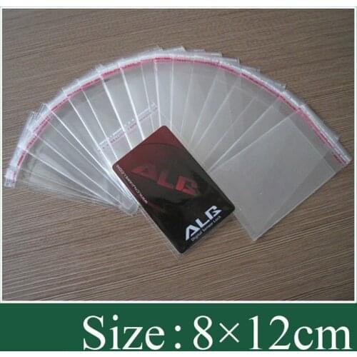 Poly Bag in size 8x12cm in clear color with self-adhesive seal + Free shipping 1000pcs/lot