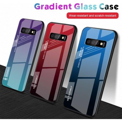 Luxury Case Tempered Glass Gradient Cover For Samaung Galaxy S8 S9 S10 Plus S10 Lite Hard Glass Cover Shell For Samaung Note 9 8
