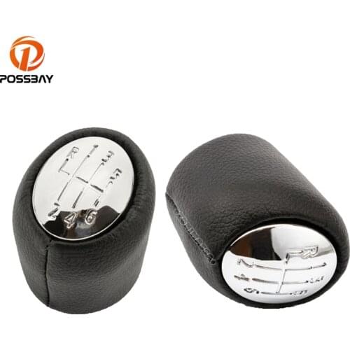 Leather 6-Speed Car Gear Shift Knob Manual Stick Lever Shifter for Renault Clio III/Laguna II 2001-2009 Headball Interior Parts