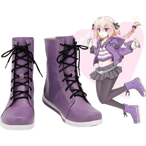 Fate Stay Night Astolfo Cosplay Boots Women Girls Purple Cosplay Shoes Halloween Carnival Shoes Custom Made EU/US size