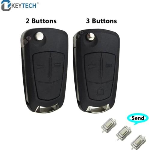 OkeyTech Switchblade Blade Flip Fold Remote Car Key Shell Fob 2/3 Button HU100 for Vauxhall Opel Corsa D Astra H Vectra C Signum