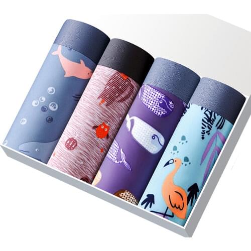 Male Underwear Cotton Cartoon Men Boxer Shorts Breathable Underpants Man Panties Seamless Youth Pouch Mens Boxers Calcon Homme