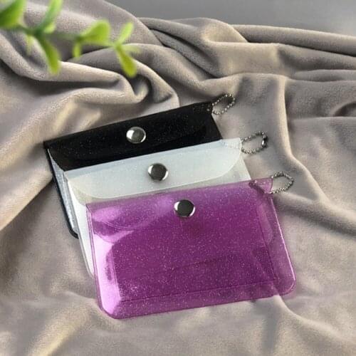 Korea Fashion Transparent Unisex Credit Card Holder Colored Pvc Coin Purse Personality Bank Photo Bag Waterproof Organizer Case