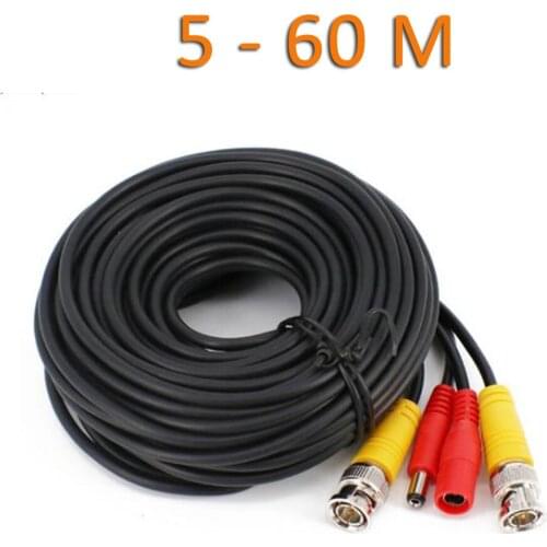 5M~60M CCTV DVR Camera Recorder system Video Cable DC Power Security Surveillance BNC Cable Free Shipping