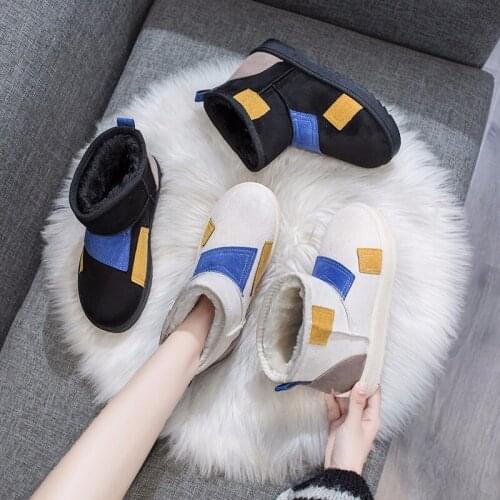 Women Casual Plus Velvet Warm Cotton Boots Winter Snow Boots flat fashion shoes Warmer Hiking Snow Boots And Comfortable O3-86