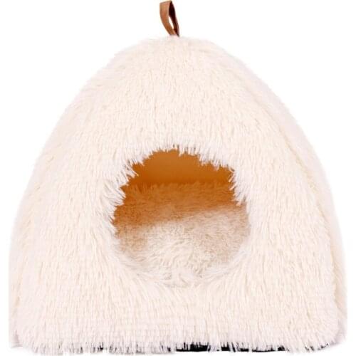 Winter Warm Cat Bed House Soft Long Plush Pet Dog Bed Enclosed Cat Cave Basket for Small Dogs Cozy Pet Tent Cushion Cat Mat Sofa
