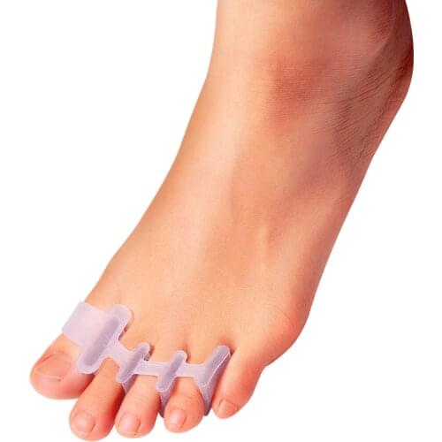 1 Pair Elastic Silicone Gel Toe Hallux Valgus Separators Straighteners White Toe Gel Bunion Separators Foot Care Protector