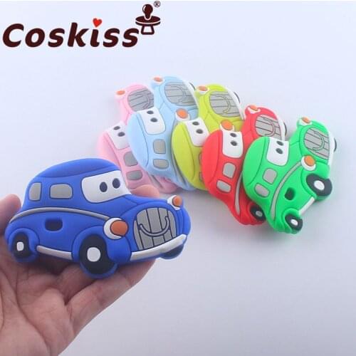 Coskiss 1pcs Car Shaped Silicone Baby Teether Rodent Baby Teething Toys Chewable Baby Products Nursing Gift For Baby Boy