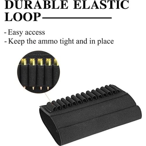 1 Pc elastic nylon Black Color Buttstock Cartridge Holder Shell Holster Carrier Outdoor Hunting Accessories