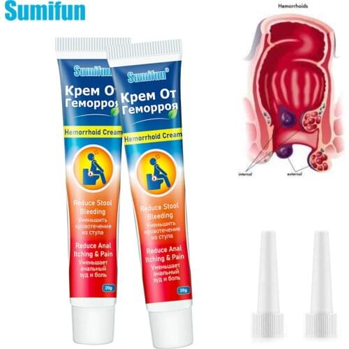 2pcs Sumifun Herbal Hemorrhoids Cream Internal External Mixedtreatment Piles External Anal Fissure Ointment Health Care P1223