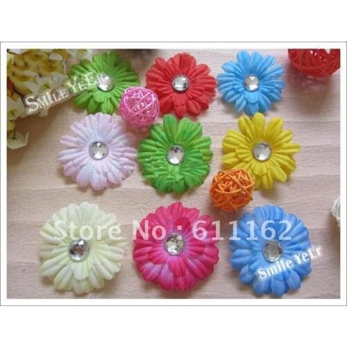 Small Mini 2'' flower Hairclip Christmas flower hair clips gerbera Hair Flower 600pcs