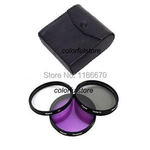 Free Shiping Pr 3 x 49mm 49 mm UV CPL FLD Filter For Canon Nikon Olympus Pentax Digital SLR Camera Lenses Camcorder 18-55mm Lens