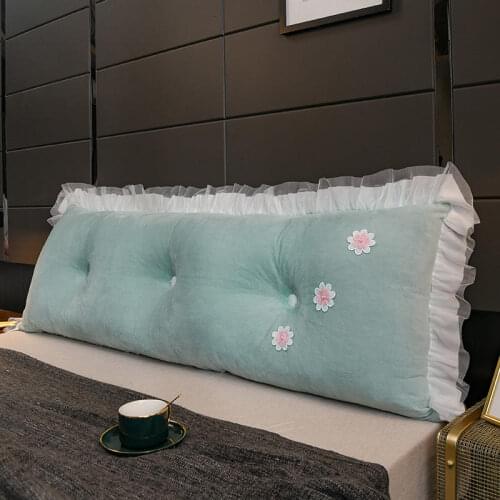 Crystal Velvet Lace Bed Head Big Pillow Fashion Princess Decoration Bedroom Soft Single and Double Cushions as Gifts for Family