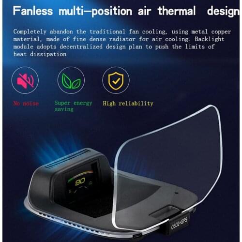 C3 OBD2+GPS Smart Car Head Up Display HUD Gauge Water Temp Speedometer Alarm