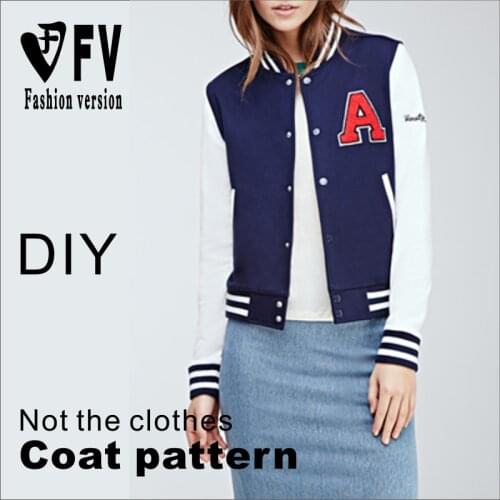Womens baseball uniform jacket garment making coat pattern 1:1 cutting drawing BJK-1
