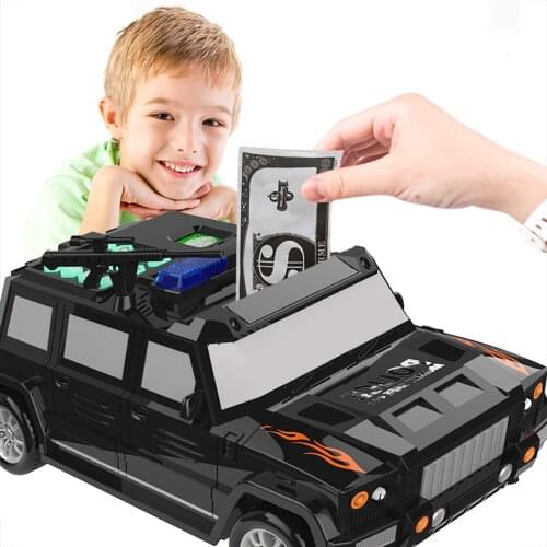 Electronic Piggy Bank Cool Imitation Car Cash Coin Can Auto Money Saving Bank Toy with Password for Kids Boys Girls Gift