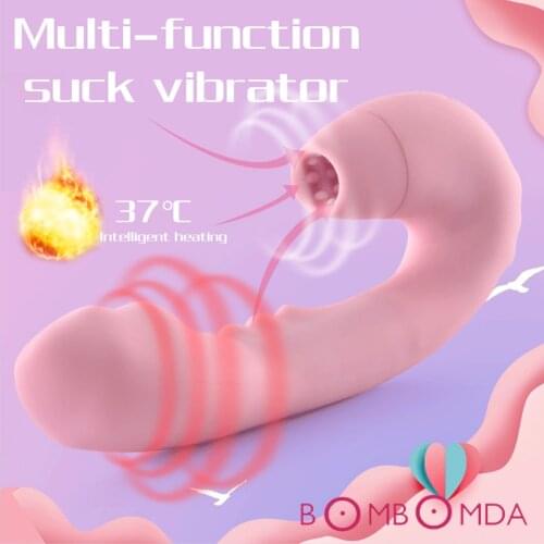 Dildo Sucking Vibrator For Women Heating Clit Oral Tongue Licking Sucking Stimulator G-Spot Vibrators Adult Sex Toys for Women