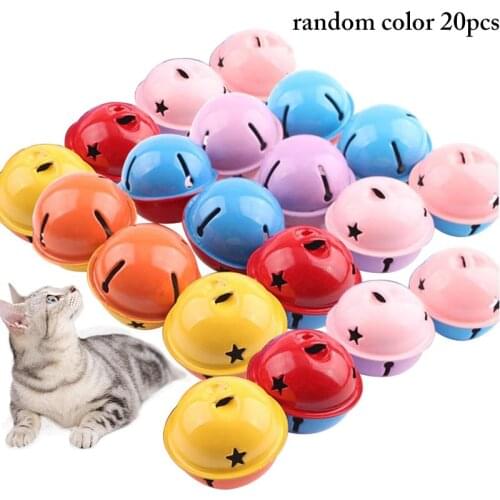 20pc Cat Interactive Bell Ball Toy Hollow Out Round Ball Pet Colorful Playing Toys With Sound Small Bell gatos Metal Pets Toys