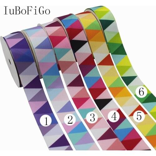 [IuBuFiGo] 3/8"(9mm) Geometry Ribbon Printed Grosgrain For Home Decoration 10yard/lot