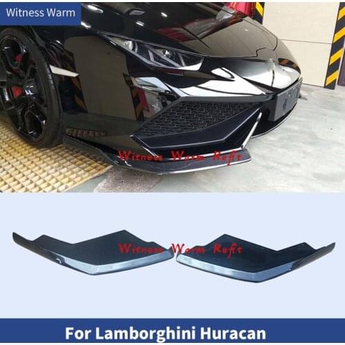 Carbon Fiber / FRP Front Bumper Splitters Side Flaps Aprons Case for Lamborghini Huracan LP600 LP610 body kit 14 - 17