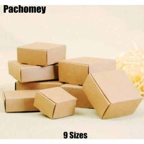 Cardboard Mini Box 9 Sizes DIY Kraft Paper Box Soap Box Jewelry Packing Gift Box 50pcs/lot PP060501