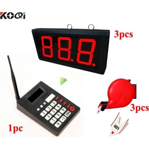 Ycall China Manufacturer Queue Call Ordering Led Display System (3 screens 1 keyboard 3 ticket dispenser)