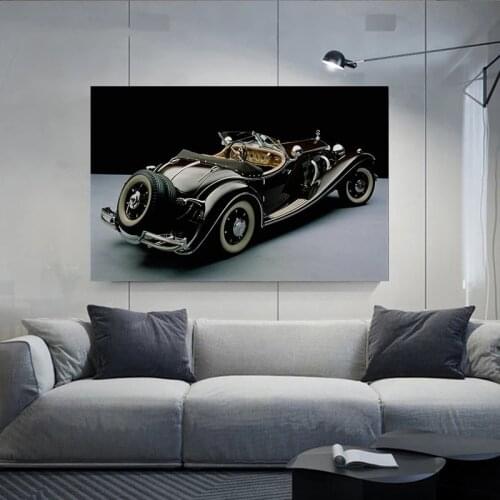 Beautiful Vintage Glant Car Canvas Painting Car Poster and Print Cuadros Wall Art for Living Room Home Decor
