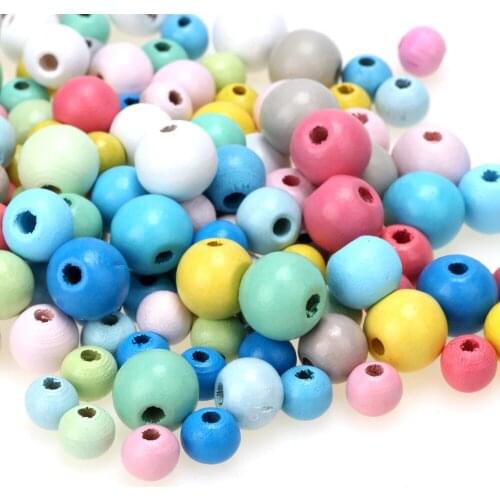 Round Wooden Beads 6MM/8MM/10MM/12MM Macaron Candy Mix Color For Childrens Jewelry DIY Bracelet Necklace Accessories Making