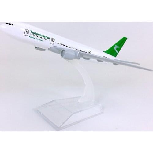 16cm Diecast 1/400 Airplane Model Toys Air Turkmenistan Airlines 777 B777 Aircraft Model Die-cast Aviation Alloy Plane Gifts