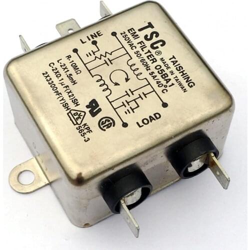 Power filter Fever audio purification emi inductance filter module 5A 220V AC single phase