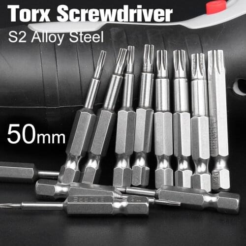 HOEN 12Pcs/Set 1/4" Hex Driver Bits Security Bit Set Tamper Proof Screwdriver Drill Bit Screw Driver Bits Torx Flat Head