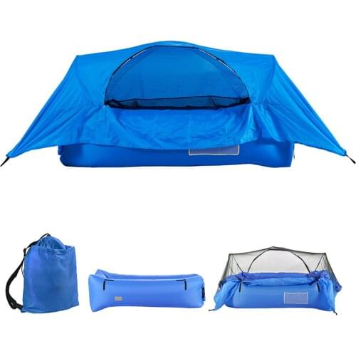 2-in-1 Airbed Tent Inflatable Air Sofa with Canopy Portable Outdoor Camping Suspension Tent Air Bed for Picnic Hiking Backyard