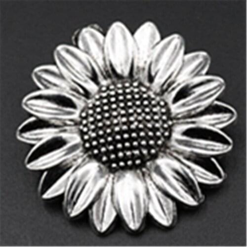 4pcs Silver Plated Sunflower Charm Alloy Pendant For Woman DIY Metal Jewelry Handmade Accessories 35mm A539