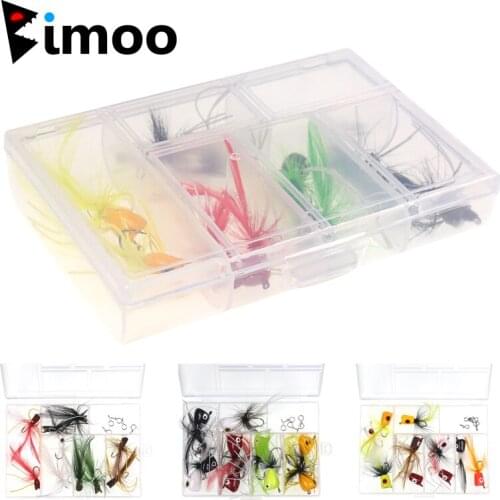 Bimoo 10PCS Fly Fishing Popper Flies Panfish Sunfish Bluegill Large Size Crappie Bass Fishing Bait Lures Topwater Poppers Kit