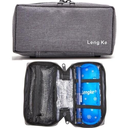 Portable Insulin Glaciated Cold Storage Bag Refrigerated Box Refrigerator Heat Packs Drug Freezer Pack With 2 Ice Pads