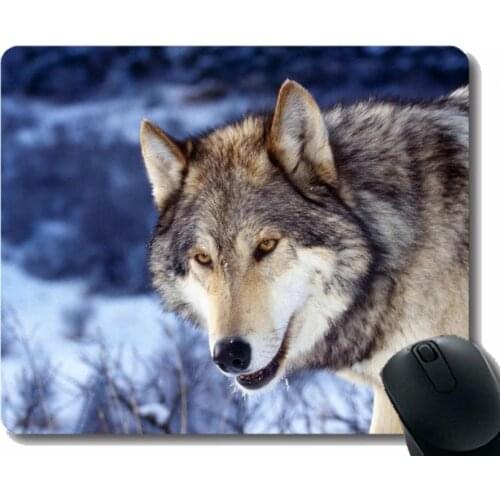 Rectangle Mouse Pad,Animal wolf box Gaming Mousepad Mat