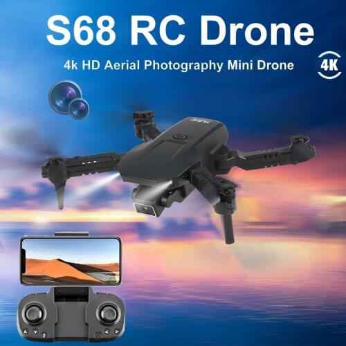 RC Mini Drones S68 With HD 4K Dual Cameras WIFI Photography High Hold Mode Foldable Remote Control Quadcopter Toys