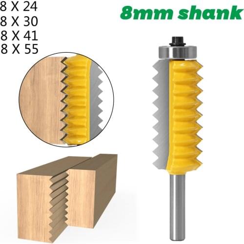 8mm shank Multi-teeth Mortise Cutter Woodworking Cutter Slotting Cutter Woodworking Milling Cutter Splicing Cutter Wave Type