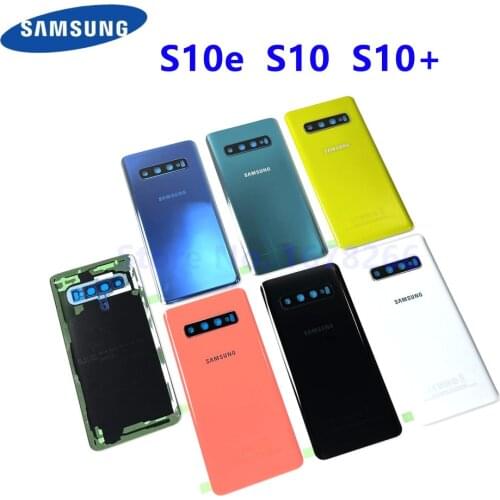 SAMSUNG Galaxy S10 Plus G975 S10 G973 S10e G970 G975F/DS Back Glass Battery Cover Rear Door Housing Case S10+ Camera Lens Frame
