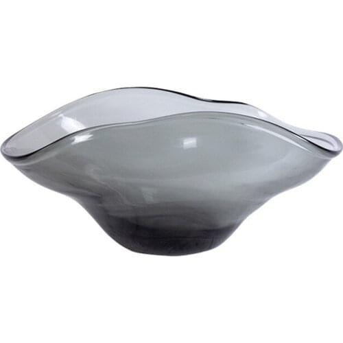 Northern Europe simple handmade glass texture gray fruit basin creative home model room hotel living room decoration