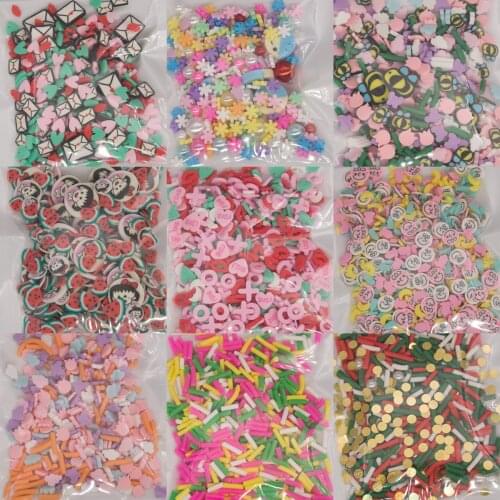 Mixed Resin Pearl Beads Polymer Clay Slices Sprinkles For Fluffy Clear Slime Clay Mud Filling Resin Epoxy DIY Filler Christmas