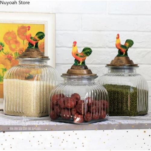 Glass Sealed Storage Tank 2800ml Large-capacity Storage Tank Household Storage Box Decorative Ornaments Kitchen Supplies