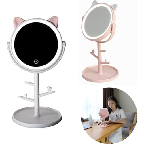 Makeup Led Mirror Table Desktop Countertop Base Use For Bathroom Led Mirror With Usb Cable Mirror Makeup Light Decorative Mirror