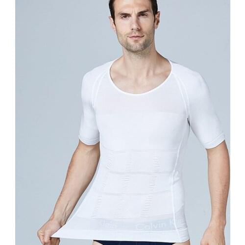 Men Body Toning T-Shirt Slimming Body Shaper Corrective Posture Belly Control Compression Man Modeling Underwear Corset