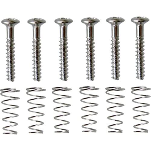 Tooyful 6 Pieces Iron SSS Single Coil Pickup Adjusting Height Screws with Springs Set for Electric Guitar Replacement Parts