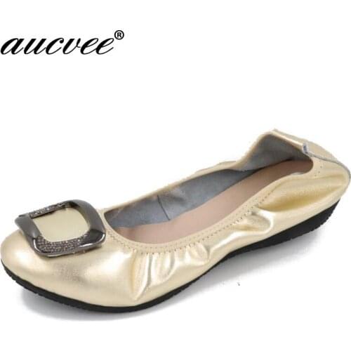 Plus Size 35-43 aucvee 2019 New Fashion Spring Women Flats Shoes Ladies Bow Square Toe Slip-On Flat Womens Shoes AV-37