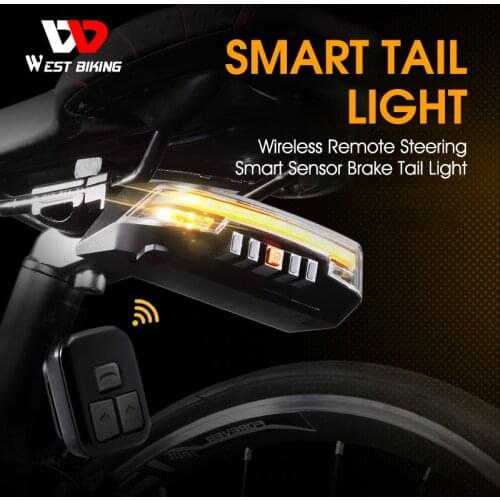 Smart Bike Taillight Wireless Remote Turn Signal Light MTB Road Bicycle LED USB Rechargeable Waterproof Cycling Safety Lamp