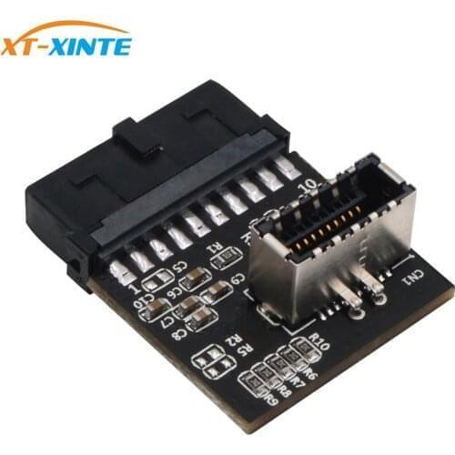 XT-XINTE USB 3.1 Front Panel Socket Key-A Type-E to USB 3.0 Internal IDC 20Pin Female Header Extension Adapter for Motherboard