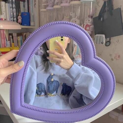 INS Love Makeup Mirror Desktop Vanity Mirror Wall Mounted Dual-Use Makeup Mirror Wall Decoration Christmas Heart-Shaped Mirror